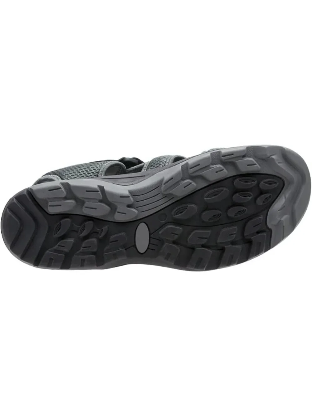 Men's Grey Mesh Hiking Sandals Closed-Toe Beach Sandal for Athletic Outdoor